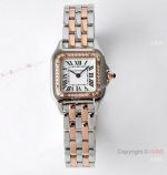 BV Factory Cartier Panthere De Two Tone Rose Gold Diamond Watch 22mm Swiss Quartz Movement